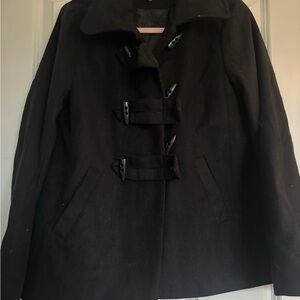 Ambiance Black Toggle Pea Coat